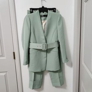 ZARA 3 Piece Blazer + Pant Suit Set